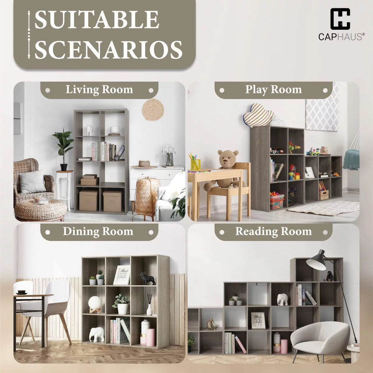 11-Inch Cube Organizer Bookcase with Divider Q664