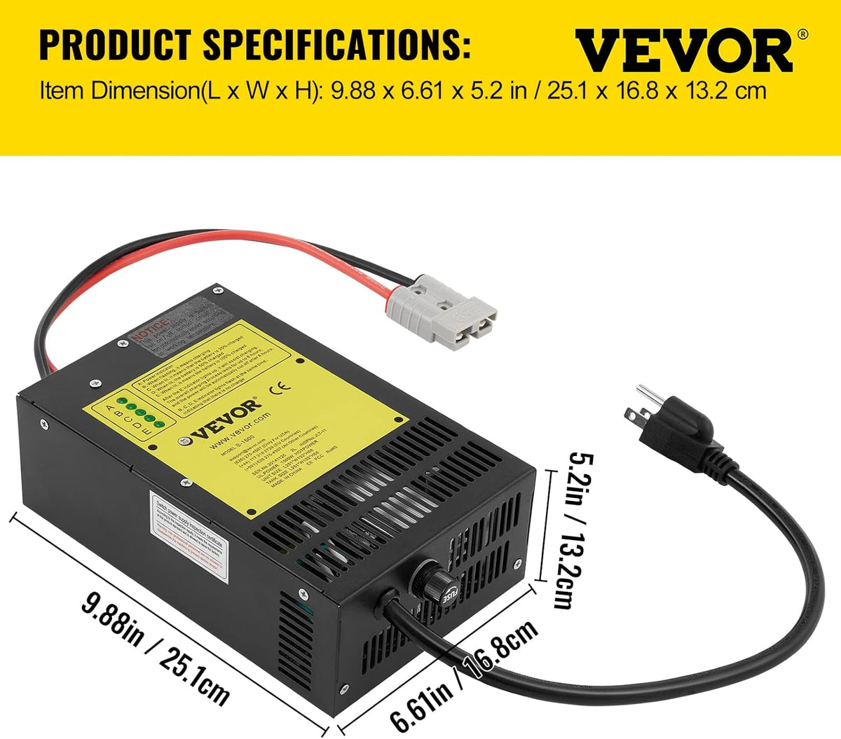 110 Volt AC to 12 Volt DC 1200W Power Converter Charger W44544