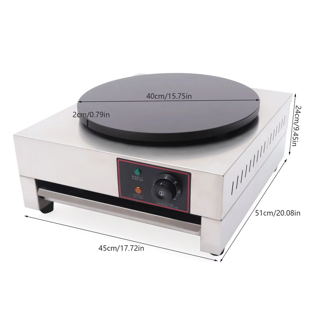1.7KW Commercial Electric Crepe Maker Nonstick Griddle T742293
