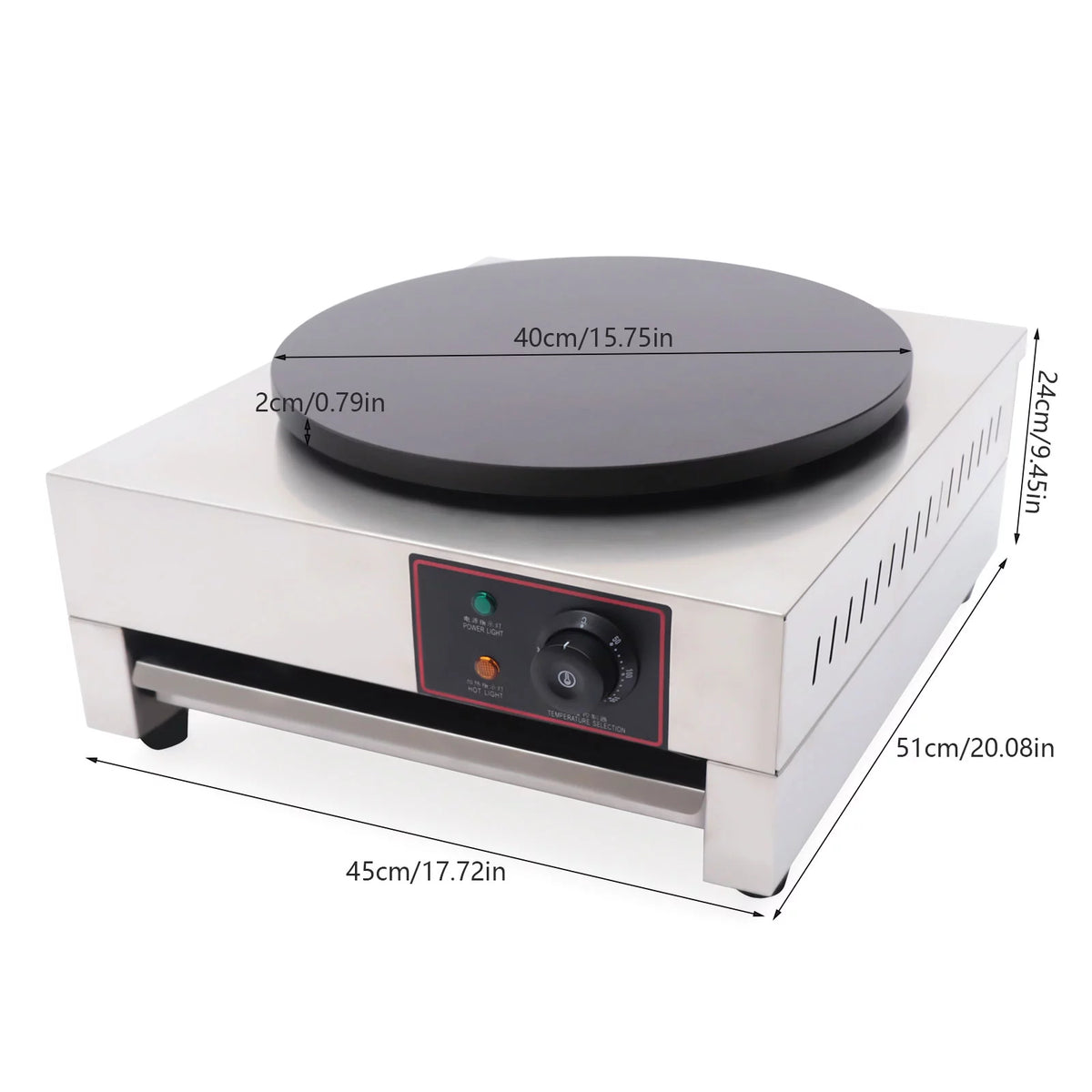 1.7KW Commercial Electric Crepe Maker Nonstick Griddle T742293