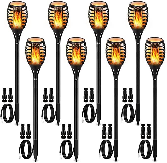 12V Outdoor Flickering Flames Torch Lights with Connector O6872
