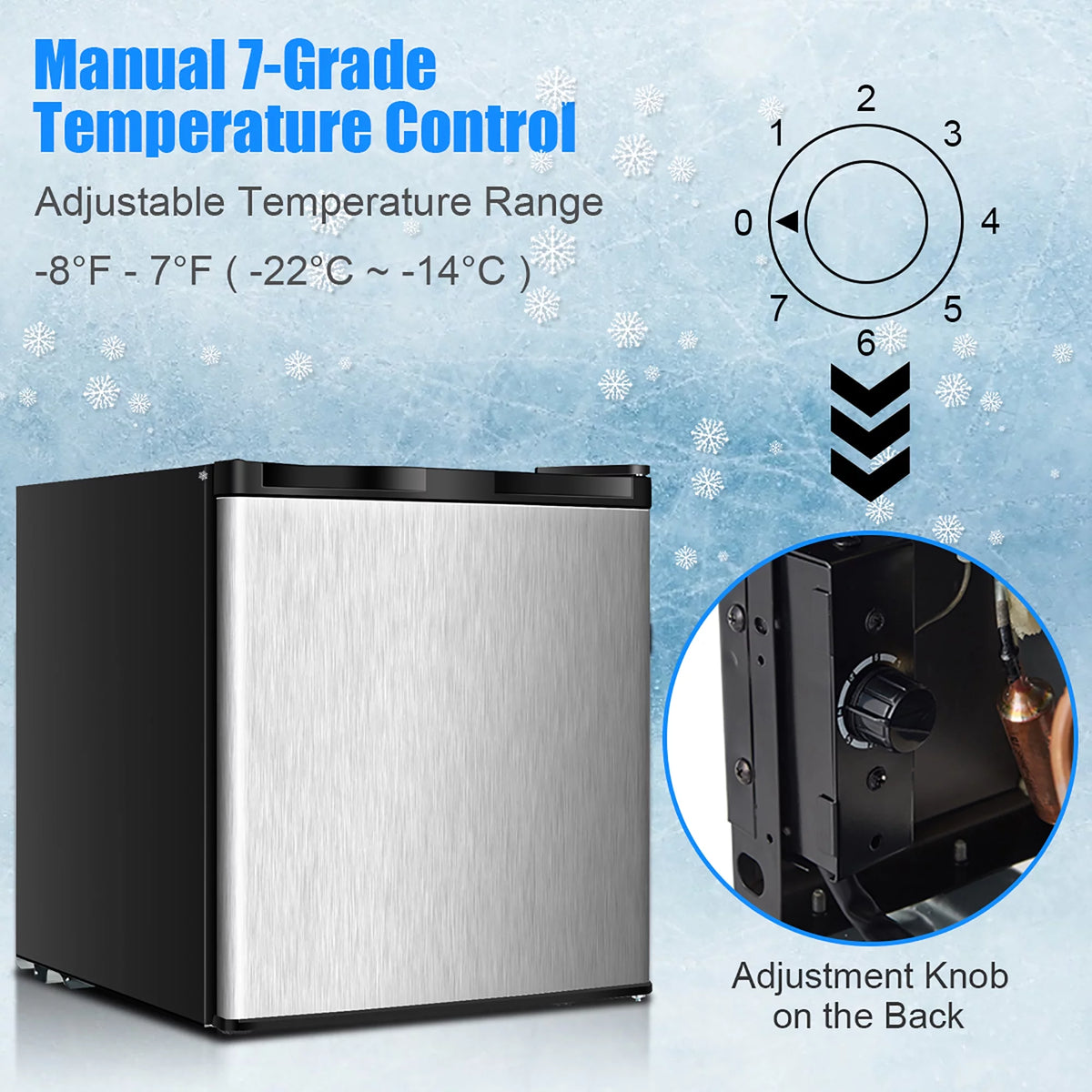 1.1 cu.ft. Compact Single Door Mini Upright Freezer M261697