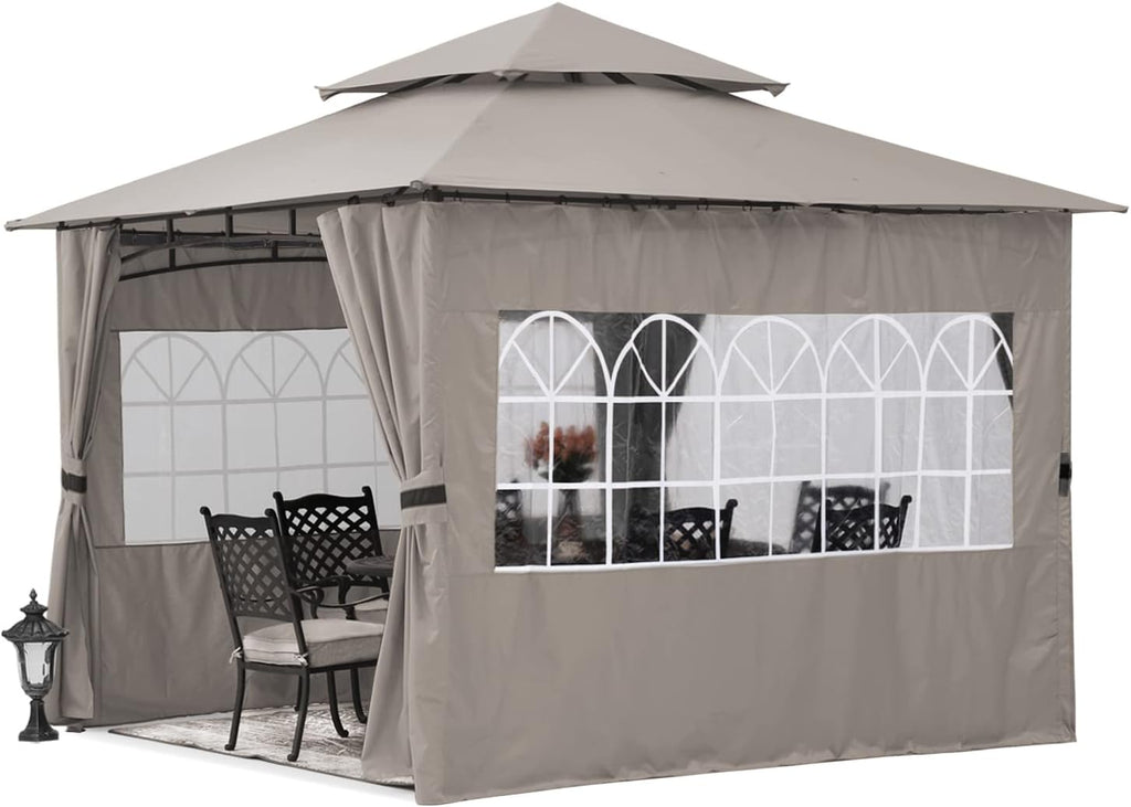 10’x12’ Outdoor Gazebo with Church Window SideWalls U69162