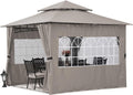 10’x12’ Outdoor Gazebo with Church Window SideWalls U69162