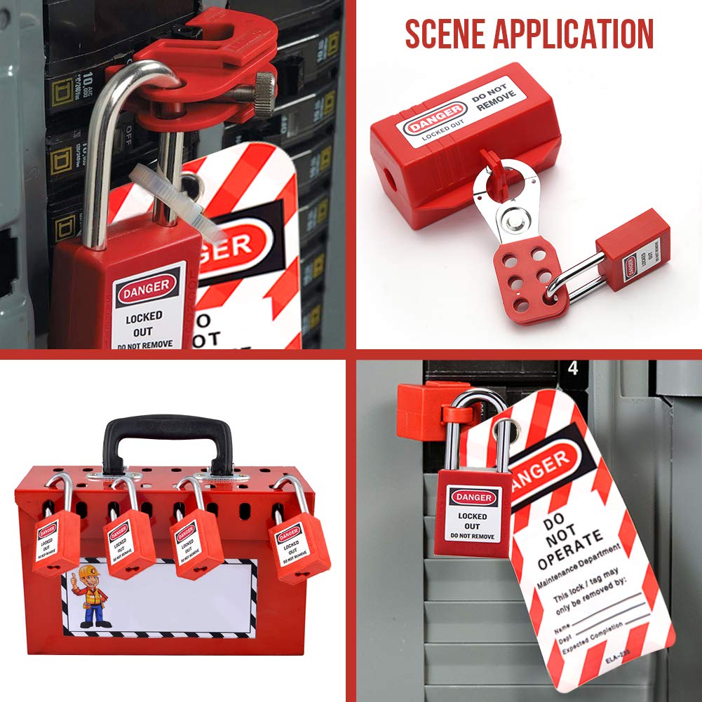 10 PCS Universal Single Pole Clamp Lockout Tagout Kit Y53811