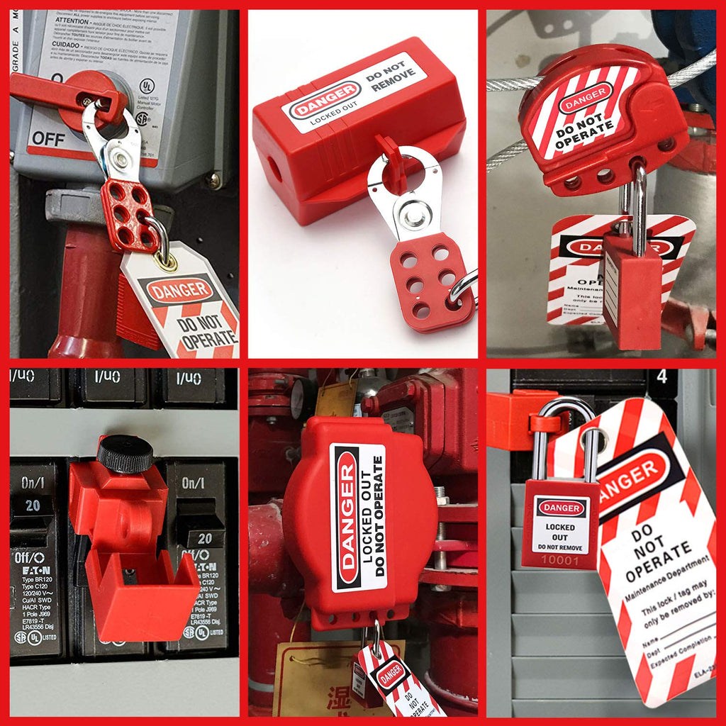 10 PCS Universal Single Pole Clamp Lockout Tagout Kit Y53811