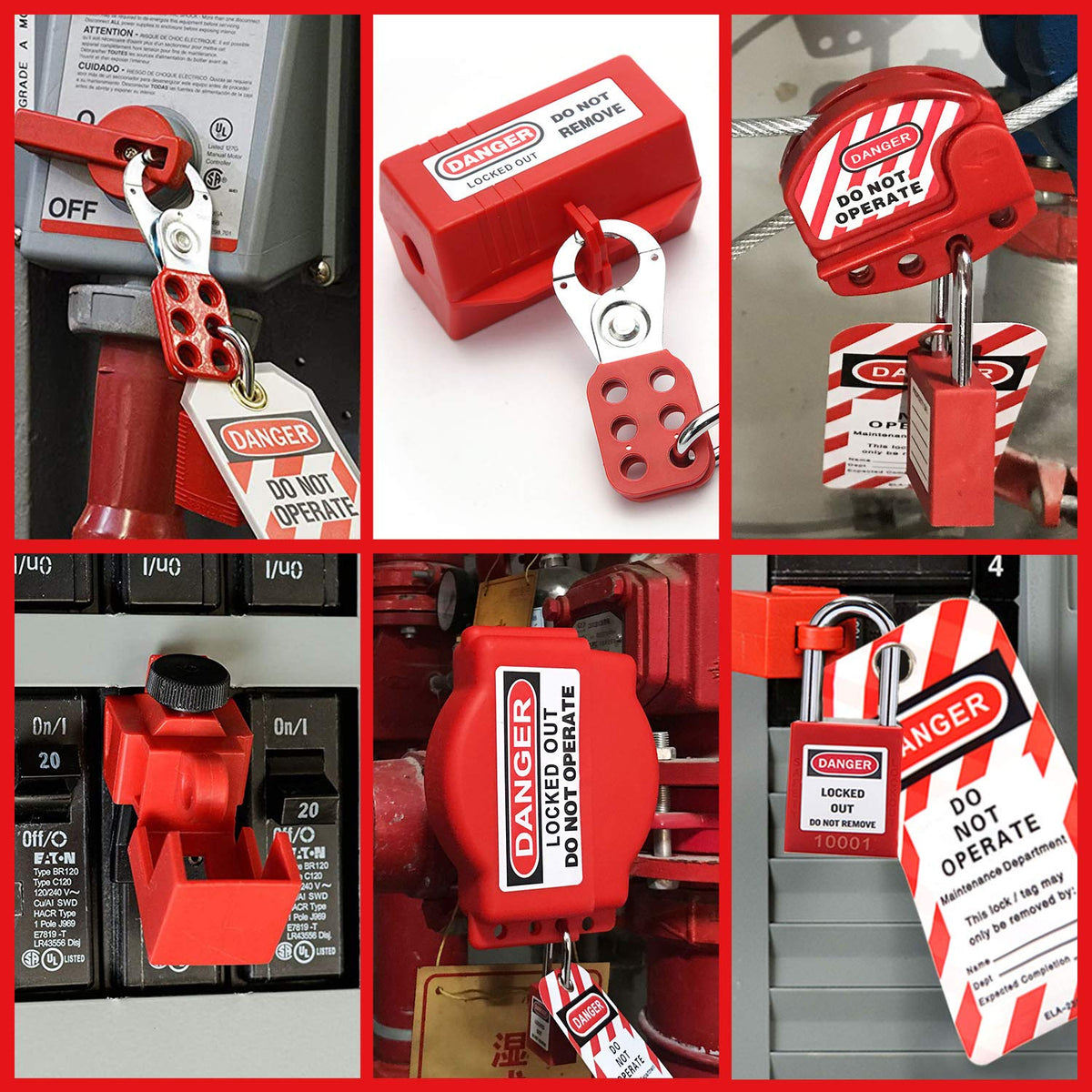 10 PCS Universal Single Pole Clamp Lockout Tagout Kit Y53811