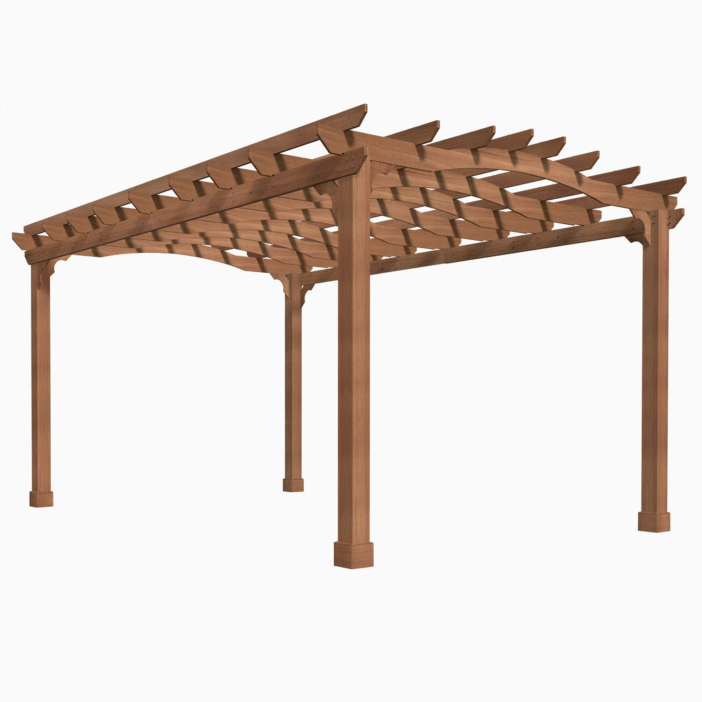 12' x 14' Cedar Wood Pergola with Arched Roof S875230