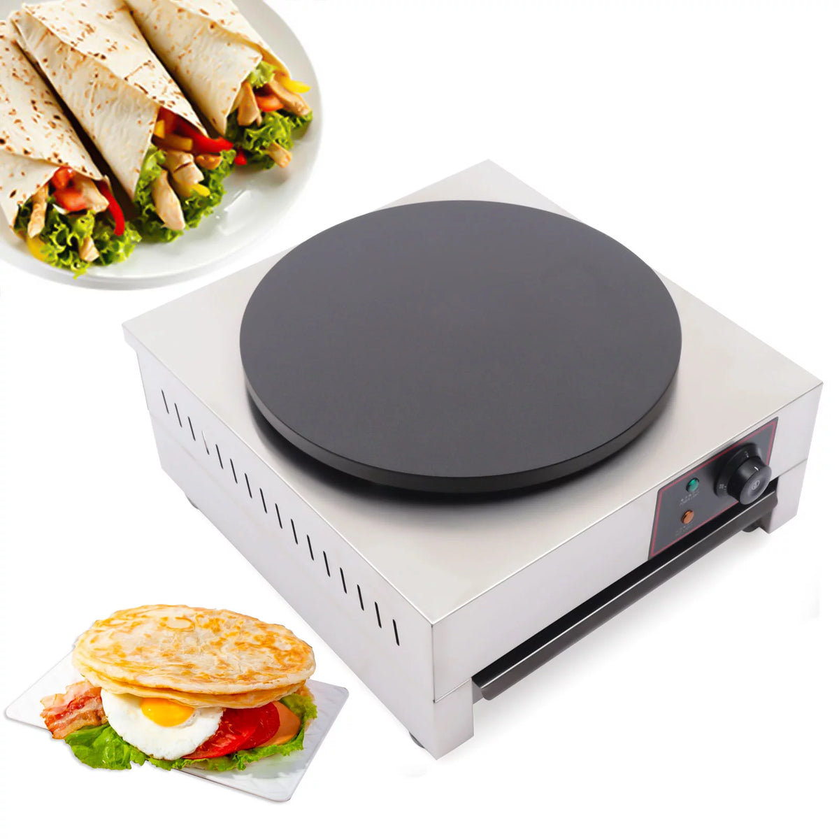 1.7KW Commercial Electric Crepe Maker Nonstick Griddle T742293