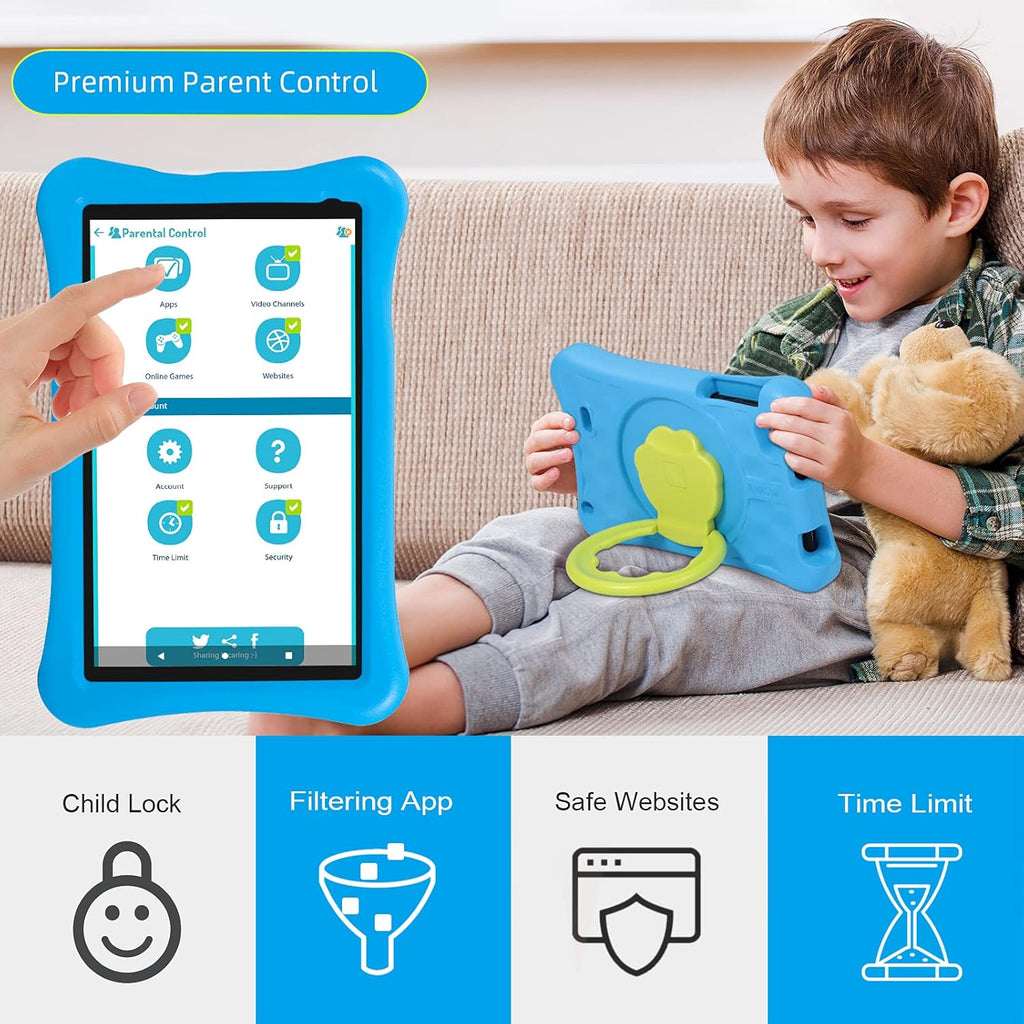 10.1 inch Kids Tablets Android 10 Go 2GB+32GB Blue J84987