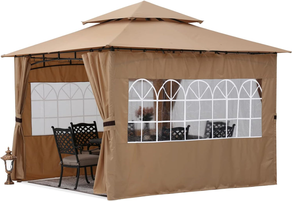 10’x12’ Outdoor Gazebo with Church Window SideWalls U69162