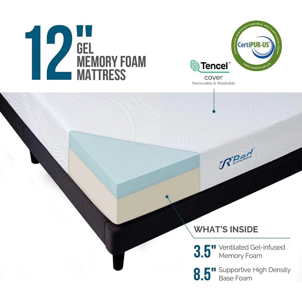 12 Gel Memory Foam Mattress Queen Size Y38515