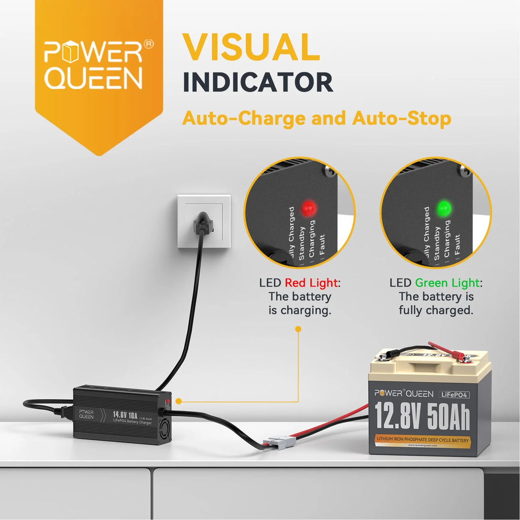 12V 50Ah Deep Cycle LiFePO4 Lithium Battery with Charger E5530