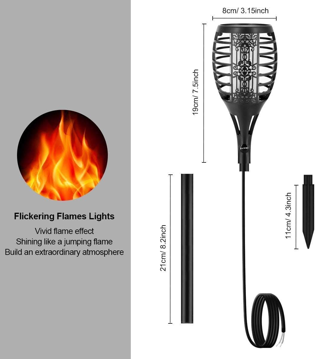 12V Outdoor Flickering Flames Torch Lights with Connector O6872