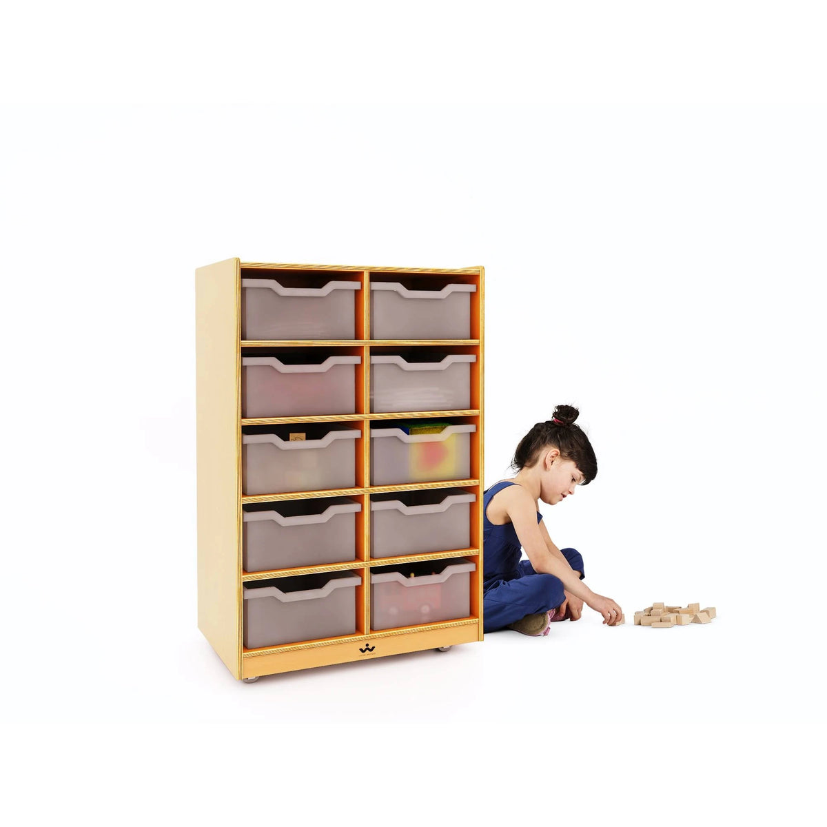 10 Cubby Mobile Tray Storage Cabinet B75120