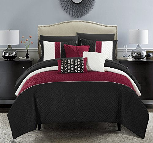 10 Piece Queen Brown Comforter Set A589411