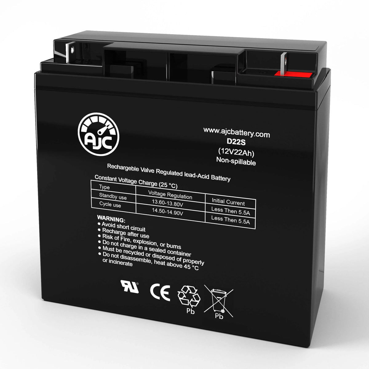 12V 22Ah Sealed Lead Acid Battery K8260