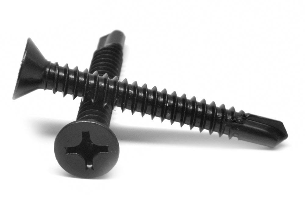 1/4-14 x 2 1/2 Self Drilling Screw Phillips Flat Head Black Oxide Z301209