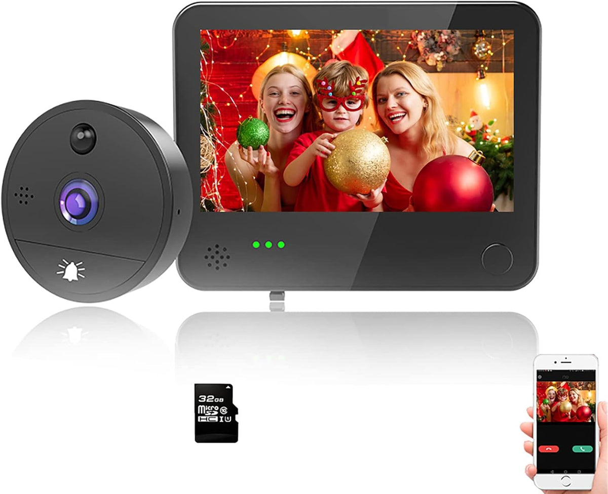 1080P WiFi Video Doorbell Peephole Camera 4.3 Inch Y752