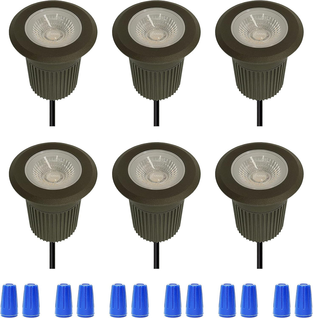 10W Low-Voltage IP67 Waterproof Warm White 2700K LED Landscape Lighting 6-Pack Q358972