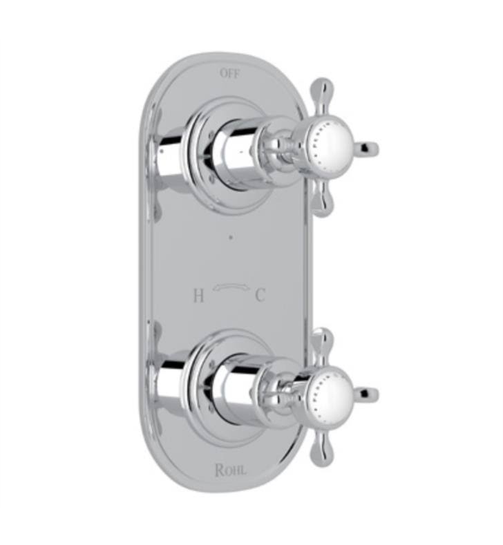 1/2 inch Thermostatic/Diverter Control Trim with Cross Handles T9027