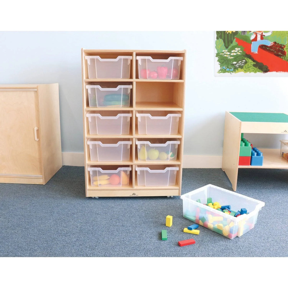10 Cubby Mobile Tray Storage Cabinet B75120