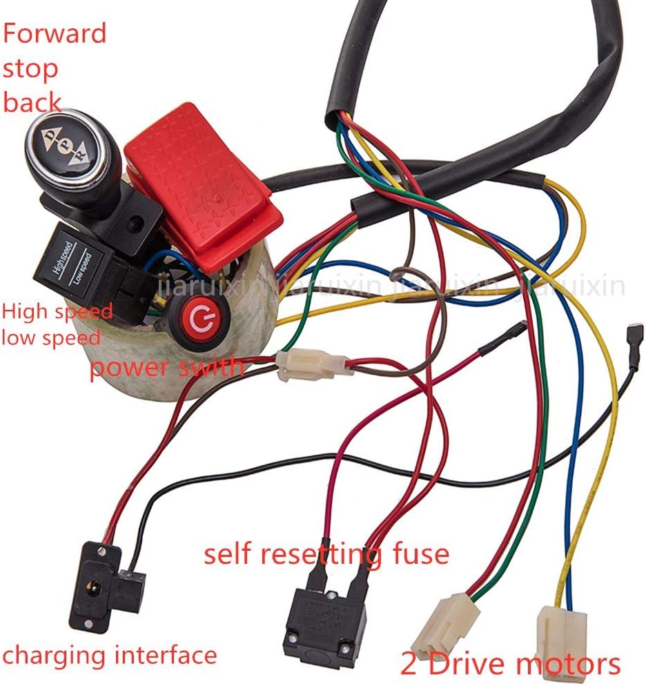 12 Volt Children Electric Car DIY Modified Wires and Switch Kit with 2.4G Bluetooth Remote Control, Pack of 2 L672