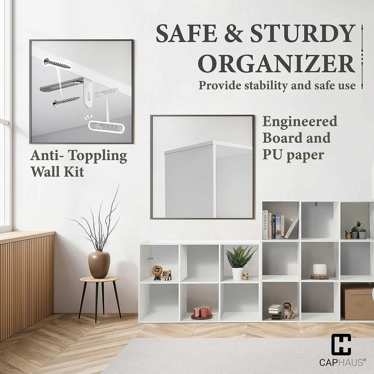 11-Inch Cube Organizer Bookcase with Divider Q664