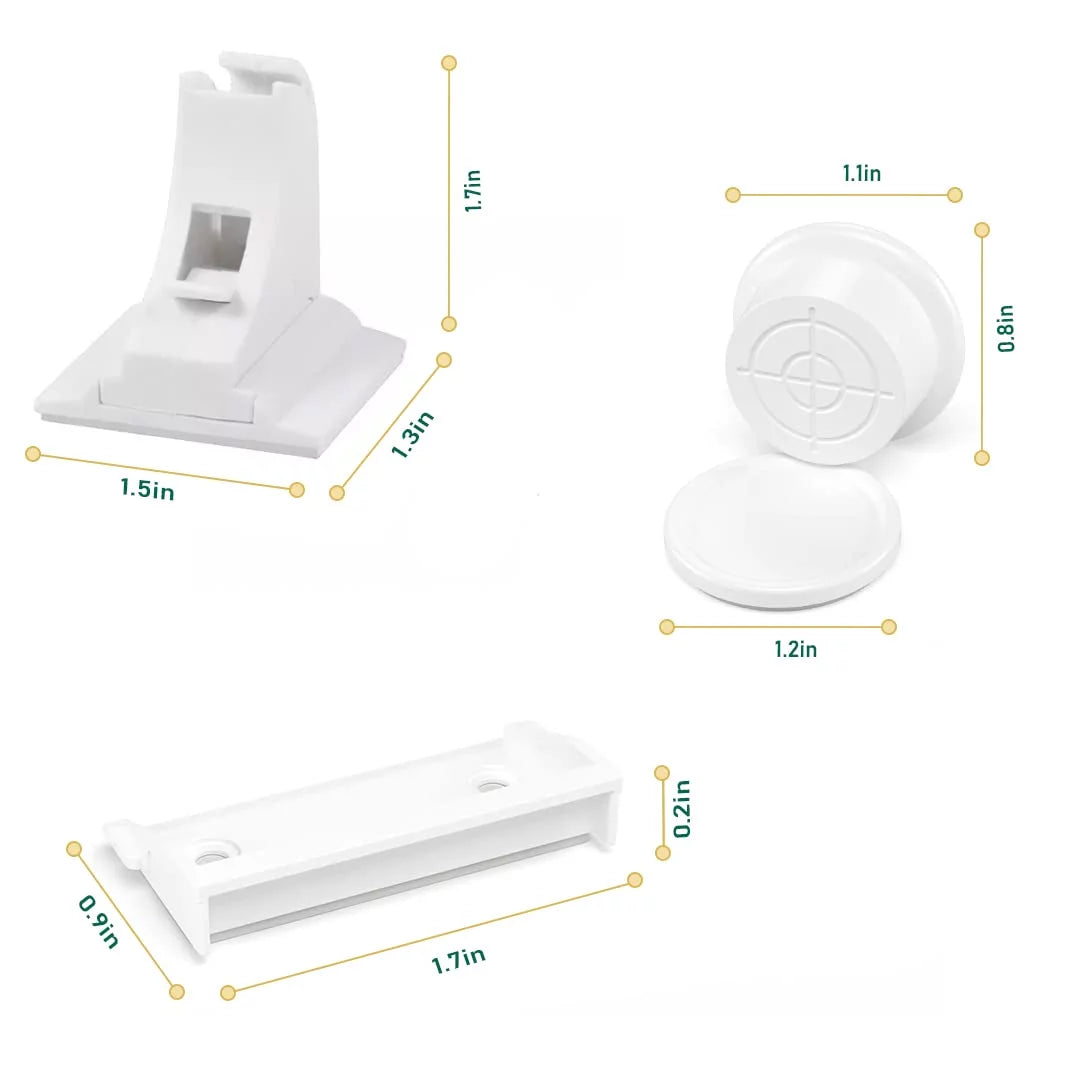 12 Pack Magnetic Cabinet Locks with 3 Keys White I766374