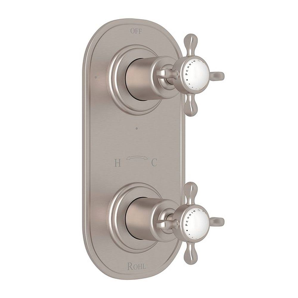 1/2 inch Thermostatic/Diverter Control Trim with Cross Handles T9027