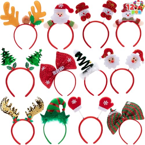 12 Packs Christmas Headbands with Assorted Design Z140579